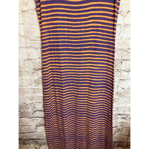 Hiho Maxi Dress Womens Small Purple & Orange Striped Full Length Stretch - Picture 4 of 16